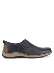 Rieker Półbuty 05264-14 Granatowy. Niebieskie eleganckie półbuty Rieker, bez wzorów, ze skóry, bez obcasa, bez zapięcia. Za 339.99 zł.