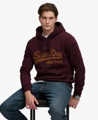 Superdry Bluza z kapturem Vintage Logo Heritage Relaxed. Czerwone bluzy z kapturem Superdry, l, bez wzorów, z bawełny, z kapturem. Za 373.45 zł.