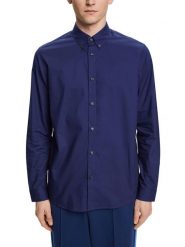 ESPRIT Koszula - Regular fit - w kolorze granatowym rozmiar: L. Niebieskie koszule Esprit, l, bez wzorów, z bawełny, bez kołnierzyka, bez ramiączek. Za 87.81 zł.
