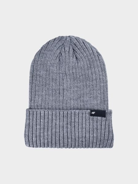 4F Czapka zimowa męska - szara L. Szare czapki zimowe 4F, bez wzorów, z syntetyku. W wyprzedaży za 39.99 zł.