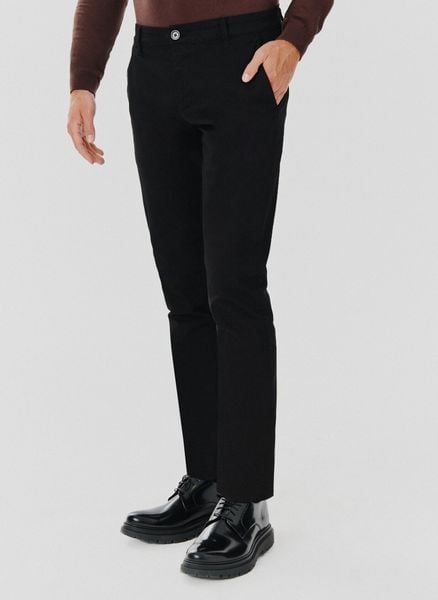 PAKO LORENTE – Casualowe czarne spodnie męskie. Czarne spodnie materiałowe Pako Lorente, na co dzień, na jesień, l, bez wzorów, z elastanu, casualowe. Za 99.99 zł.