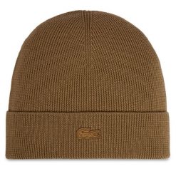 Czapka Lacoste. Brązowe czapki zimowe LACOSTE, bez wzorów. Za 284.99 zł.
