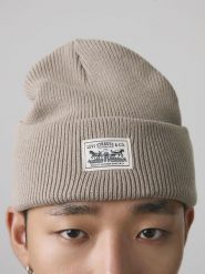 Levi's Czapka beanie w kolorze szarobrązowym rozmiar: onesize. Brązowe czapki zimowe Levi's®, bez wzorów, z bawełny. Za 80.89 zł.