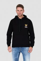 MOSCHINO Czarna bluza z kapturem. Czarne bluzy z kapturem MOSCHINO, l, bez wzorów, z kapturem. W wyprzedaży za 599.99 zł.
