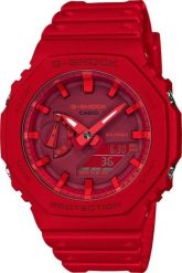 Zegarek męski Casio GA-2100-4AER, Quartz, 45mm, 20ATM. Czerwone, cyfrowe zegarki Casio. Za 642.85 zł.