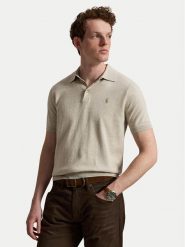 Polo Ralph Lauren Polo 710980682504 Beżowy Regular Fit. Brązowe koszulki polo Polo Ralph Lauren, m, bez wzorów, z bawełny, bez kołnierzyka, bez ramiączek. Za 859.99 zł.