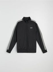 Rozpinana bluza sportowa bomberka - czarny. Czarne bluzy bez kaptura Sinsay, l, bez wzorów, bez kaptura. Za 59.99 zł.