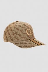 GUESS Logowana brązowa czapka z daszkiem. Brązowe czapki z daszkiem Guess, z aplikacjami. W wyprzedaży za 128.99 zł.
