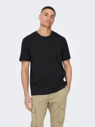 ONLY & SONS Koszulka w kolorze czarnym rozmiar: XL. Czarne bezrękawniki Only & Sons, xl, bez wzorów, z bawełny, bez kołnierzyka, bez ramiączek. Za 43.99 zł.