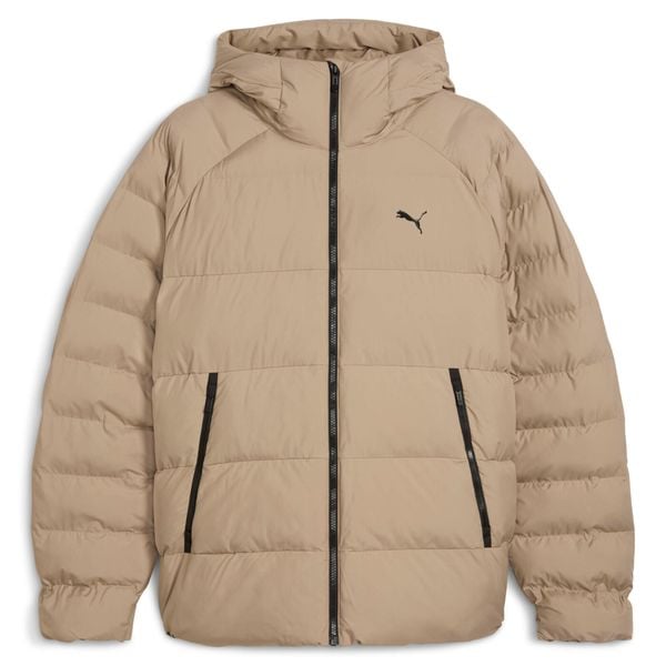 Kurtka z kapturem Puma Mono. Brązowe kurtki Puma, bez wzorów, z kapturem. W wyprzedaży za 472.00 zł.