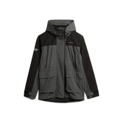 Windbreaker Superdry. Szare kurtki softshell Superdry, bez wzorów, z softshellu, bez kaptura. Za 604.45 zł.