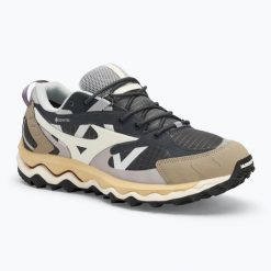 Buty Mizuno Wave Mujin TL GTX ebony/pristine/vintage. Brązowe buty trekkingowe Mizuno, bez wzorów, bez zapięcia. Za 539.99 zł.