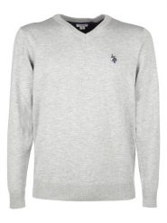 U.S. Polo Assn. Sweter w kolorze jasnoszarym rozmiar: M. Szare swetry nierozpinane U.S. Polo Assn., m, bez wzorów, z bawełny, bez kołnierzyka, bez ramiączek. Za 149.66 zł.
