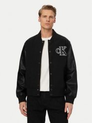 Calvin Klein Jeans Kurtka bomber LV04RF407G Czarny Regular Fit. Czarne kurtki Calvin Klein Jeans, m, bez wzorów, z bawełny, bez kaptura. Za 799.99 zł.