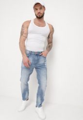 Niebieskie Jeansy Skinny z Przeszyciami z Kieszeniami i Suwakiem Skili. Niebieskie jeansy Born2be, m. W wyprzedaży za 93.49 zł.