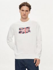 Pepe Jeans Bluza Ruwan PM582669 Biały Regular Fit. Białe bluzy Pepe Jeans, m, bez wzorów, z bawełny, bez kaptura. Za 219.99 zł.