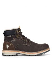 U.S. Polo Assn. Trzewiki YURIY001M/DYH1 Brązowy. Brązowe botki sznurowane U.S. Polo Assn., bez wzorów, z materiału, bez obcasa, bez zapięcia. Za 249.99 zł.