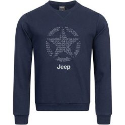 Bluza męska Jeep® z okrągłym dekoltem i nadrukiem gwiazdy, S. Niebieskie bluzy z polaru Jeep, m, bez wzorów, z polaru, bez kaptura. Za 98.07 zł.