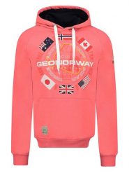 Geographical Norway Bluza "Girkel" w kolorze koralowym rozmiar: XL. Czerwone bluzy Geographical Norway, xl, bez wzorów, z kapturem. Za 122.45 zł.