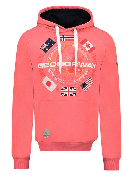 Geographical Norway Bluza "Girkel" w kolorze koralowym rozmiar: S. Czerwone bluzy Geographical Norway, s, bez wzorów, z kapturem. Za 106.13 zł.