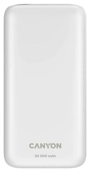 Canyon PB-301 LED 30000 mAh QC 3.0 PD 20W biały. Białe powerbanki . Za 149.90 zł.