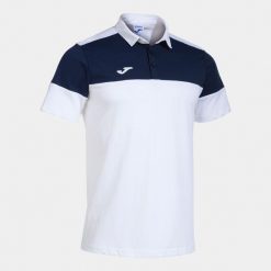 Polo Joma Crew V. Białe koszulki polo Joma, bez wzorów, z bawełny, bez kołnierzyka, bez ramiączek, do piłki nożnej. Za 147.30 zł.