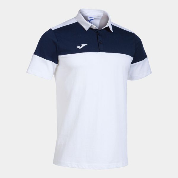 Polo Joma Crew V. Białe koszulki polo Joma, bez wzorów, z bawełny, bez kołnierzyka, bez ramiączek, do piłki nożnej. W wyprzedaży za 123.05 zł.