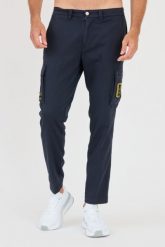 AERONAUTICA MILLITARE Granatowe bojówki TROUSERS. Niebieskie joggery i bojówki Aeronautica Militare, l, bez wzorów. W wyprzedaży za 619.99 zł.