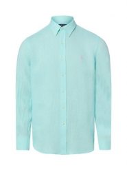 Polo Ralph Lauren Męska koszula lniana Mężczyźni Regular Fit len zielony, XXL. Zielone koszule Polo Ralph Lauren, m, bez wzorów, ze lnu, bez kołnierzyka, bez ramiączek. Za 819.95 zł.