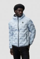 BLAUER Błękitna kurtka męska Pier Short Jackets. Niebieskie kurtki Blauer USA, l, bez wzorów, z poliamidu, bez kaptura. W wyprzedaży za 959.99 zł.