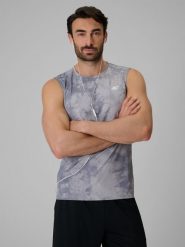 4F Koszulka treningowa regular szybkoschnąca męska - szara M. Szare t-shirty 4F, m, bez wzorów, z materiału, bez kołnierzyka, bez ramiączek. Za 99.99 zł.