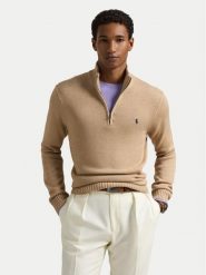 Polo Ralph Lauren Sweter 710859939504 Beżowy Regular Fit. Brązowe swetry rozpinane Polo Ralph Lauren, l, bez wzorów, z bawełny, bez kołnierzyka, bez ramiączek. Za 659.99 zł.