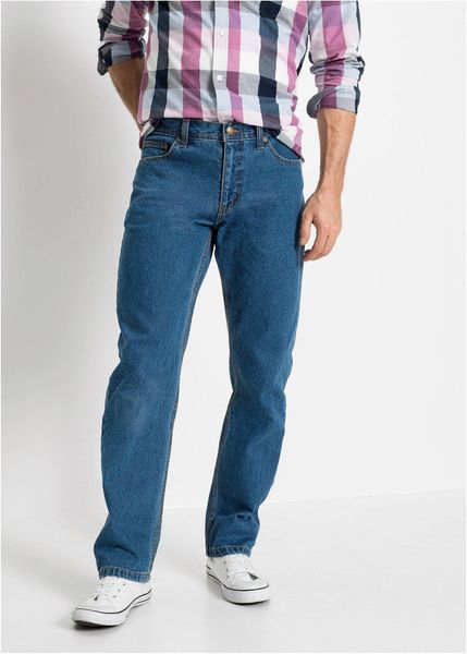 Jeansy regular fit, straight. Niebieskie jeansy bonprix, m. Za 132.99 zł.