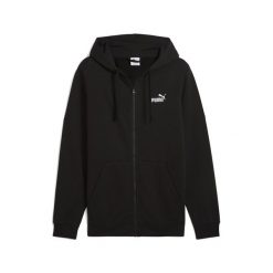 Męska rozpinana bluza z kapturem Essentials z logo No. 1 PUMA. Czarne kurtki do biegania Puma, m, bez wzorów, z kapturem, do biegania. Za 239.00 zł.