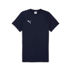 Koszulka Puma Team Evostripe. Niebieskie t-shirty sportowe Puma, bez wzorów, bez ramiączek, do piłki nożnej. Za 213.50 zł.