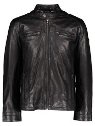 Bugatti Skórzana kurtka w kolorze czarnym rozmiar: 54. Czarne kurtki Bugatti, bez wzorów, ze skóry, bez kaptura. Za 891.99 zł.