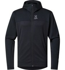 Bluza z kapturem męska Lark Mid Hood. Czarne bluzy z kapturem Haglöfs, l, bez wzorów, z kapturem. Za 294.94 zł.