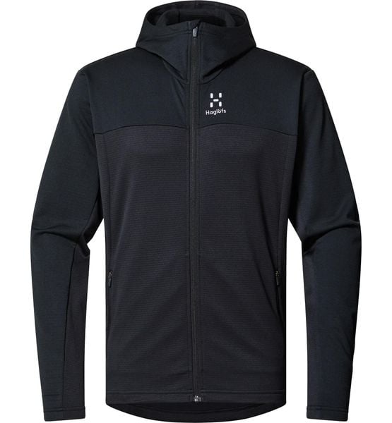 Bluza z kapturem męska Lark Mid Hood. Czarne bluzy z kapturem Haglöfs, l, bez wzorów, z kapturem. Za 294.94 zł.
