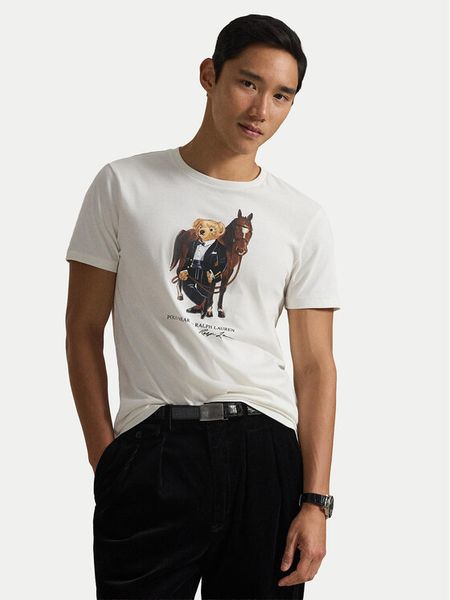 Polo Ralph Lauren T-Shirt 710P08093003 Biały Custom Slim Fit. Białe koszulki polo Polo Ralph Lauren, m, bez wzorów, z bawełny, bez kołnierzyka, bez ramiączek. Za 489.99 zł.