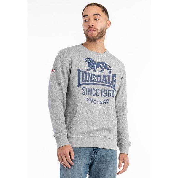 Bluza z okrągłym dekoltem, regularny krój Lonsdale Noss. Niebieskie bluzy Lonsdale, bez wzorów, bez kaptura. Za 198.50 zł.