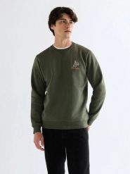 MESKA BLUZA WRANGLER EMBROIDERY CREW DEEP DEPTHS 112378020. Bluzy Wrangler, s, bez wzorów, bez kaptura. Za 119.99 zł.