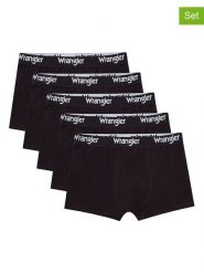Wrangler Bokserki (5 par) "Willox" w kolorze czarnym rozmiar: L. Czarne bokserki Wrangler, l, bez wzorów. Za 105.14 zł.