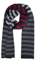 Męski Szalik Alties - Kolorowy w Paski. Niebieskie szaliki Alties, bez wzorów, z bawełny. Za 59.00 zł.