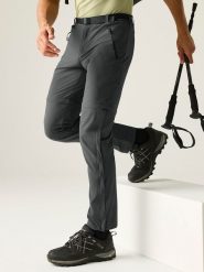 Regatta Spodnie trekkingowe Zipp-Off "Xert Stretch" w kolorze antracytowym rozmiar: 54. Czarne spodnie treningowe długie Regatta, bez wzorów, z materiału. Za 190.18 zł.