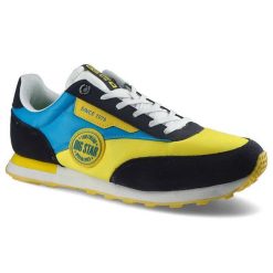 Żółte Sneakersy Big Star Męskie Wygodne Obuwie. Niebieskie buty sportowe casual BIG STAR, z aplikacjami, ze skóry ekologicznej, bez zapięcia. Za 162.00 zł.