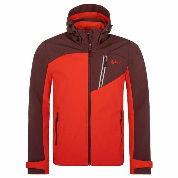 Męska kurtka softshell Kilpi RAVIO-M. Brązowe kurtki Kilpi, na jesień, m, bez wzorów, z materiału, z kapturem. Za 218.00 zł.
