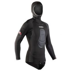 Kurtka do łowiectwa podwodnego męska Subea SPF 900 z neoprenu 5 mm. Czarne kurtki SUBEA, m, bez wzorów, z elastanu, bez kaptura. Za 549.99 zł.