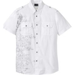 Koszula z krótkim rękawem Slim Fit bonprix biały. Białe koszule bonprix, m, bez wzorów, bez kołnierzyka, bez ramiączek. Za 89.99 zł.