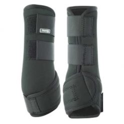 Neoprenowe getry ujeżdżeniowe dla koni Horze. Czarne legginsy długie sportowe HORZE, l, bez wzorów, z jersey, do jazdy konnej. Za 162.00 zł.