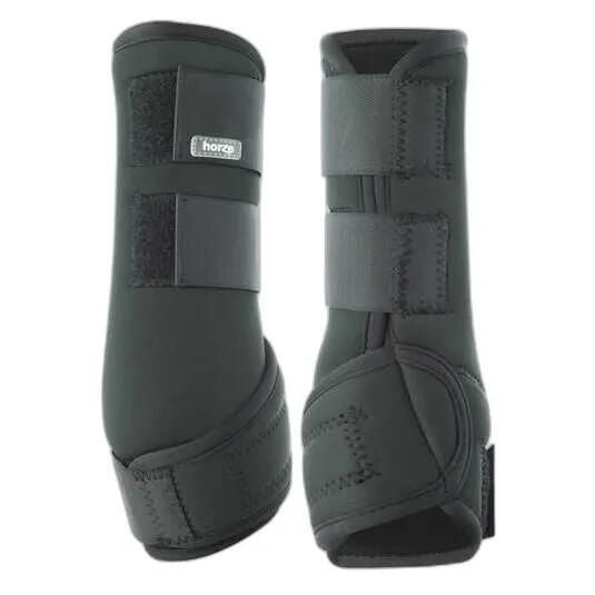 Neoprenowe getry ujeżdżeniowe dla koni Horze. Czarne legginsy długie sportowe HORZE, l, bez wzorów, z jersey, do jazdy konnej. Za 162.00 zł.